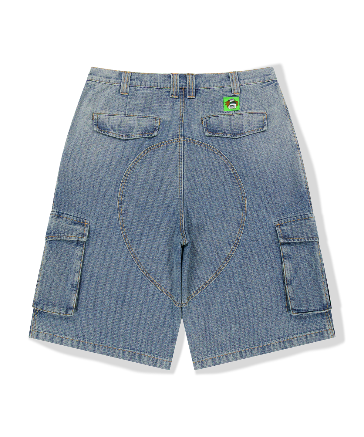 위캔더스(WKNDRS) [WKNDRS x GWAXNG] DULLY RIPSTOP CARGO SHORTS (DENIM)