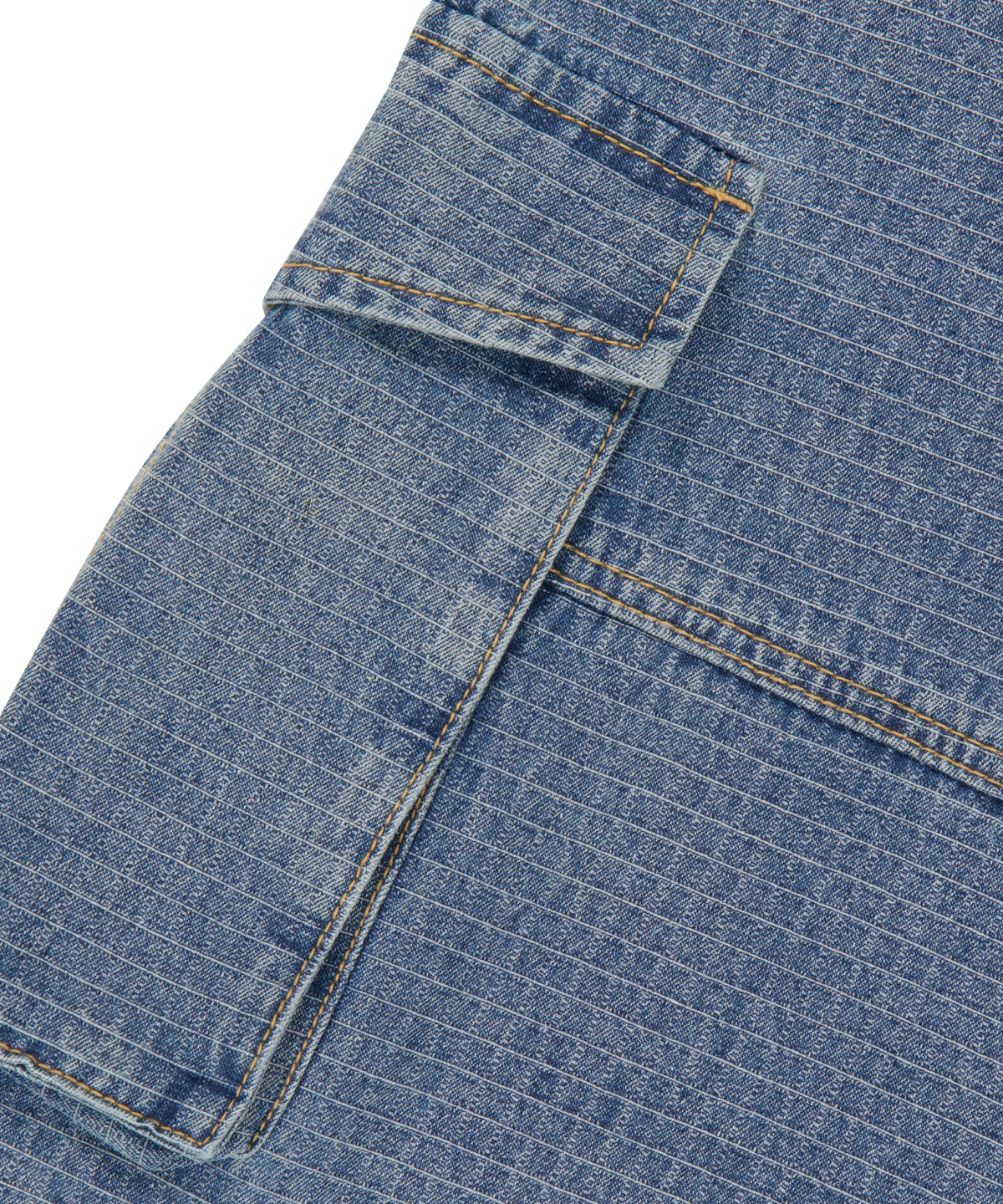 위캔더스(WKNDRS) [WKNDRS x GWAXNG] DULLY RIPSTOP CARGO SHORTS (DENIM)