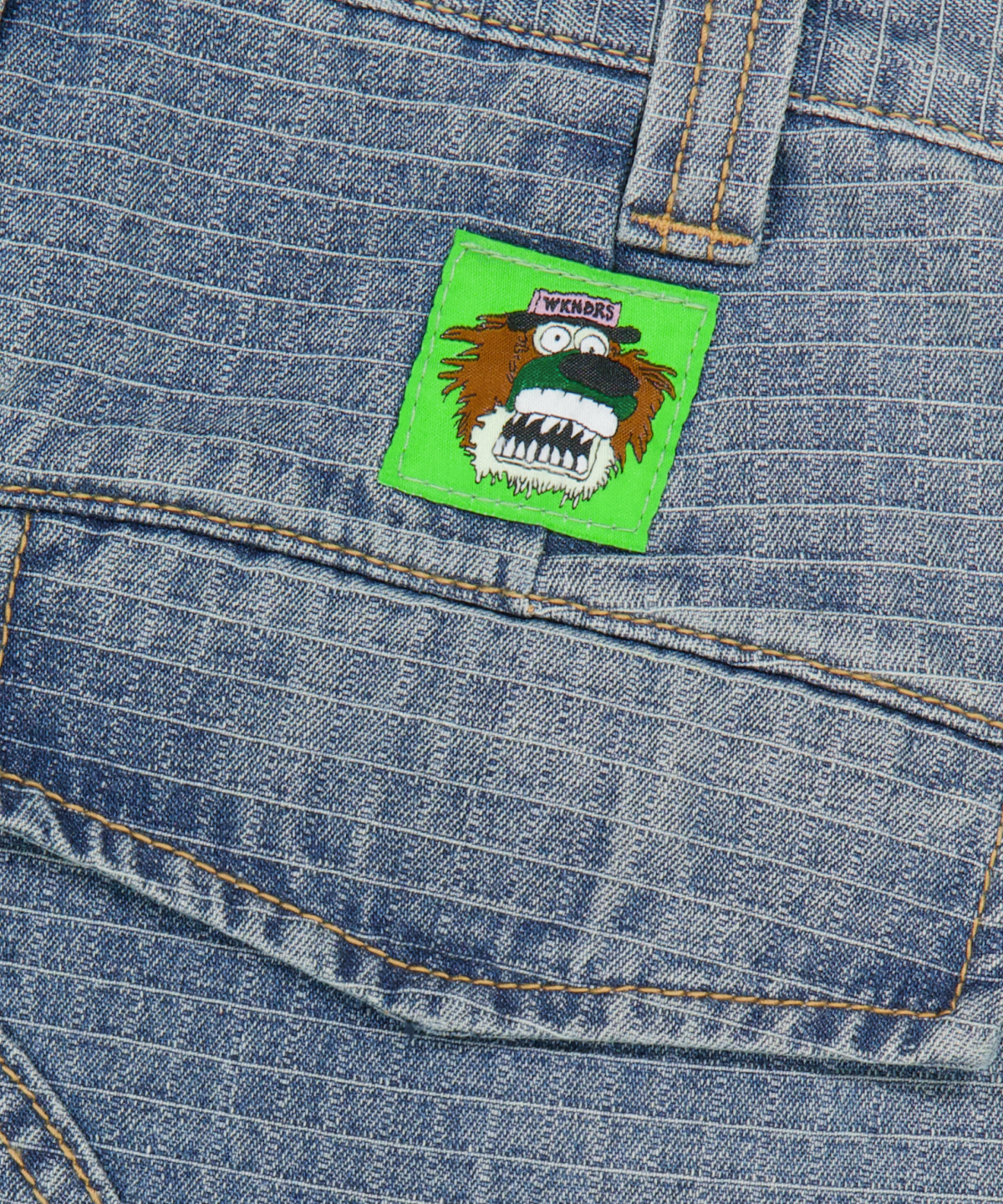 위캔더스(WKNDRS) [WKNDRS x GWAXNG] DULLY RIPSTOP CARGO SHORTS (DENIM)