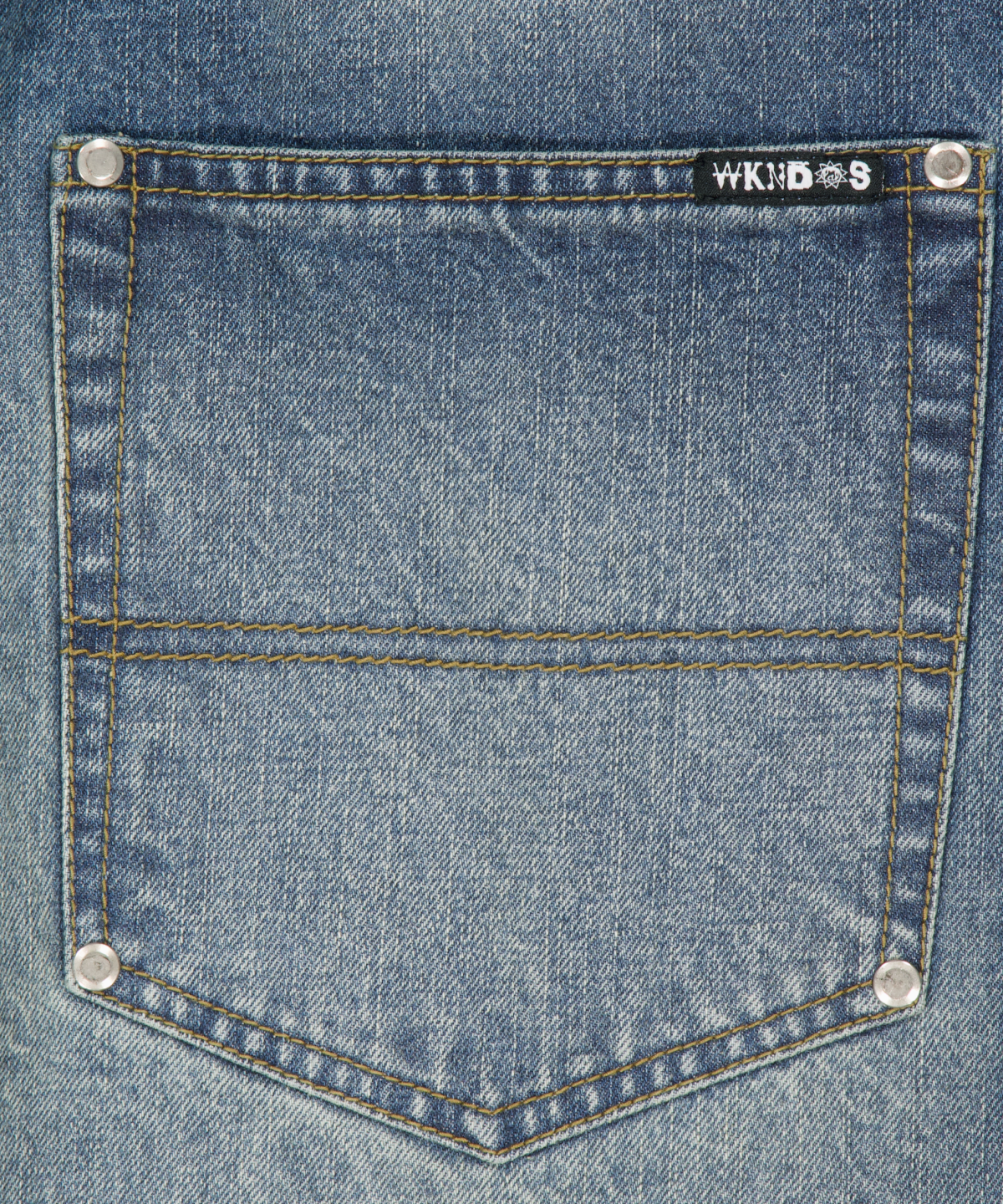 위캔더스(WKNDRS) [WKNDRS x GWAXNG] DULLY STUDDED DENIM PANTS (DENIM)