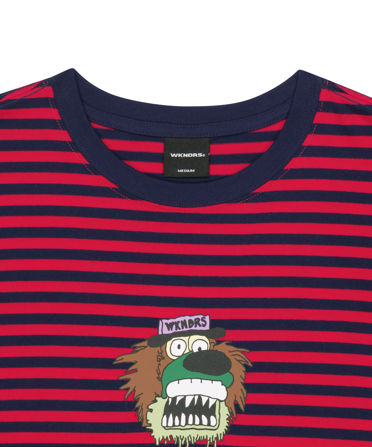 위캔더스(WKNDRS) [WKNDRS x GWAXNG] DULLY STRIPED T-SHIRT (RED)