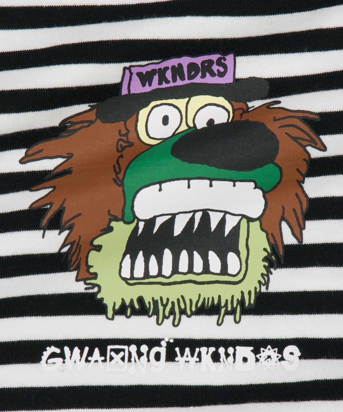 위캔더스(WKNDRS) [WKNDRS x GWAXNG] DULLY STRIPED T-SHIRT (BLACK)