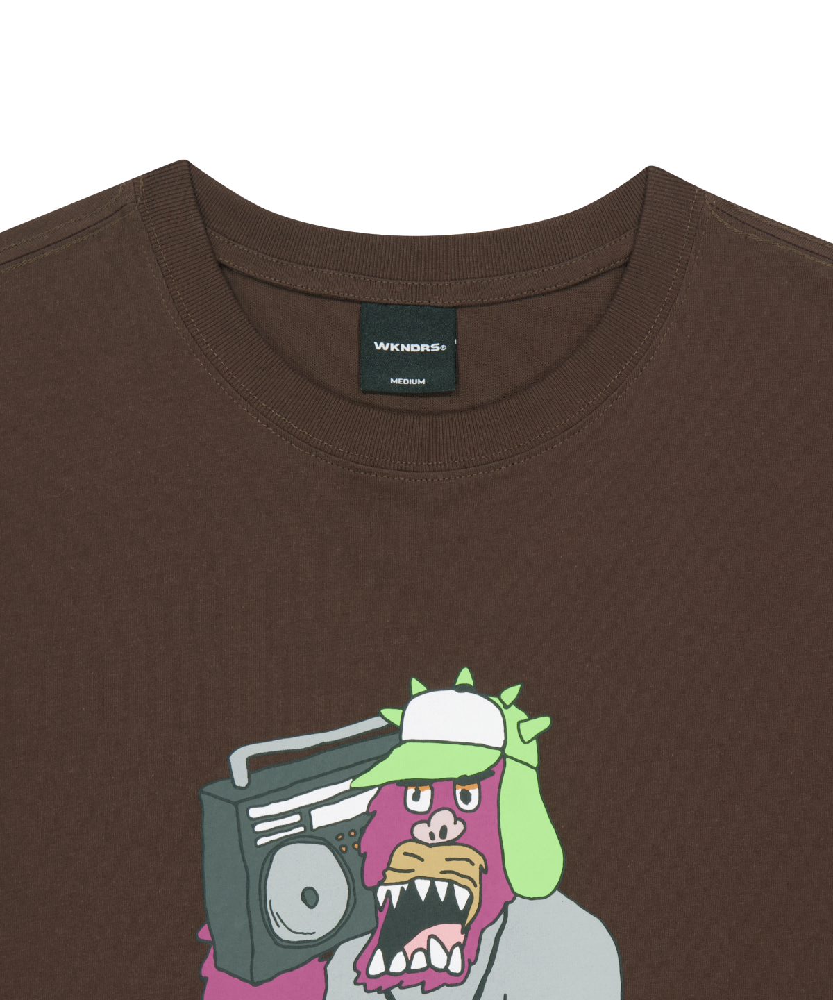 위캔더스(WKNDRS) [WKNDRS x GWAXNG] SNARL BOOMBOX T-SHIRT (BROWN)