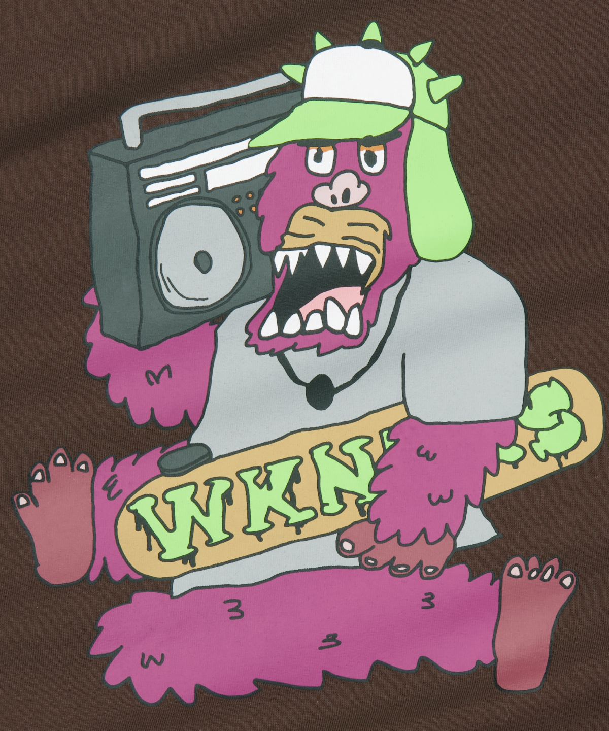 위캔더스(WKNDRS) [WKNDRS x GWAXNG] SNARL BOOMBOX T-SHIRT (BROWN)