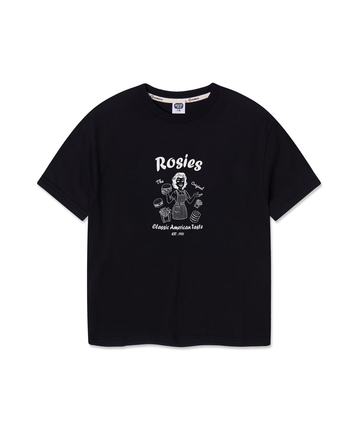 앨빈클로(ALVINCLO) 아메리칸 클래식 크롭핏 반팔티셔츠 AST3639 (4COLOR)