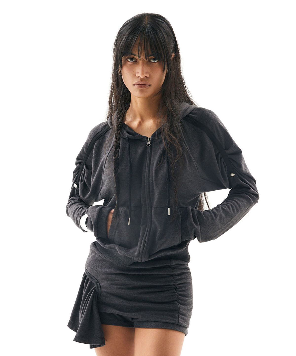 디프런티스(DIFFERENTIS) Runched Soft Hoodie (CH)