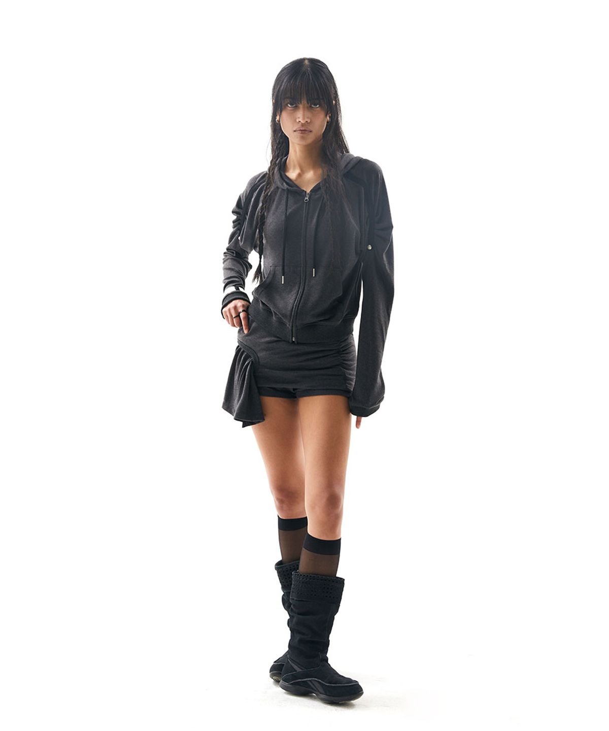 디프런티스(DIFFERENTIS) Runched Soft Hoodie (CH)