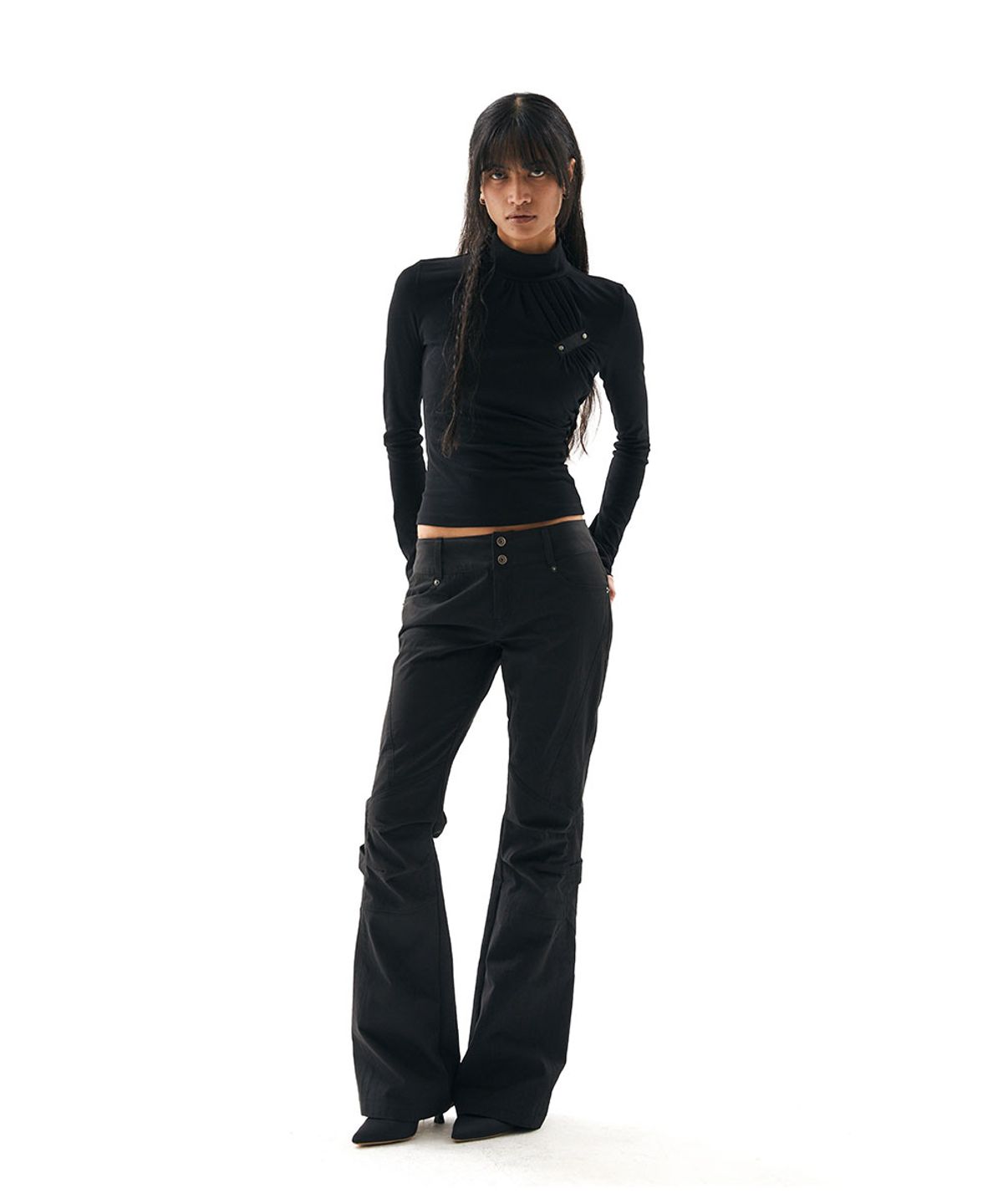 디프런티스(DIFFERENTIS) Gathered Mesh Top (BK)