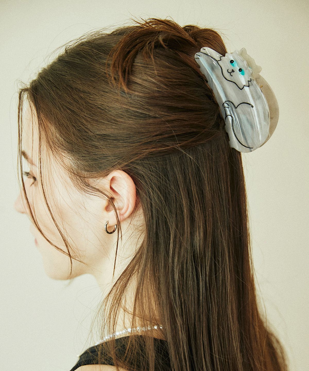 쿠쿠수제뜨(COUCOU SUZETTE) (선물포장) Gray Cat Hair Claw