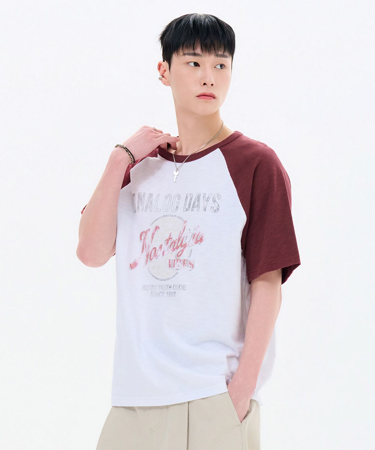 체이스컬트(CHASECULT) 공용 슬럽 라글란 반팔 티셔츠-FBRU5842D0R