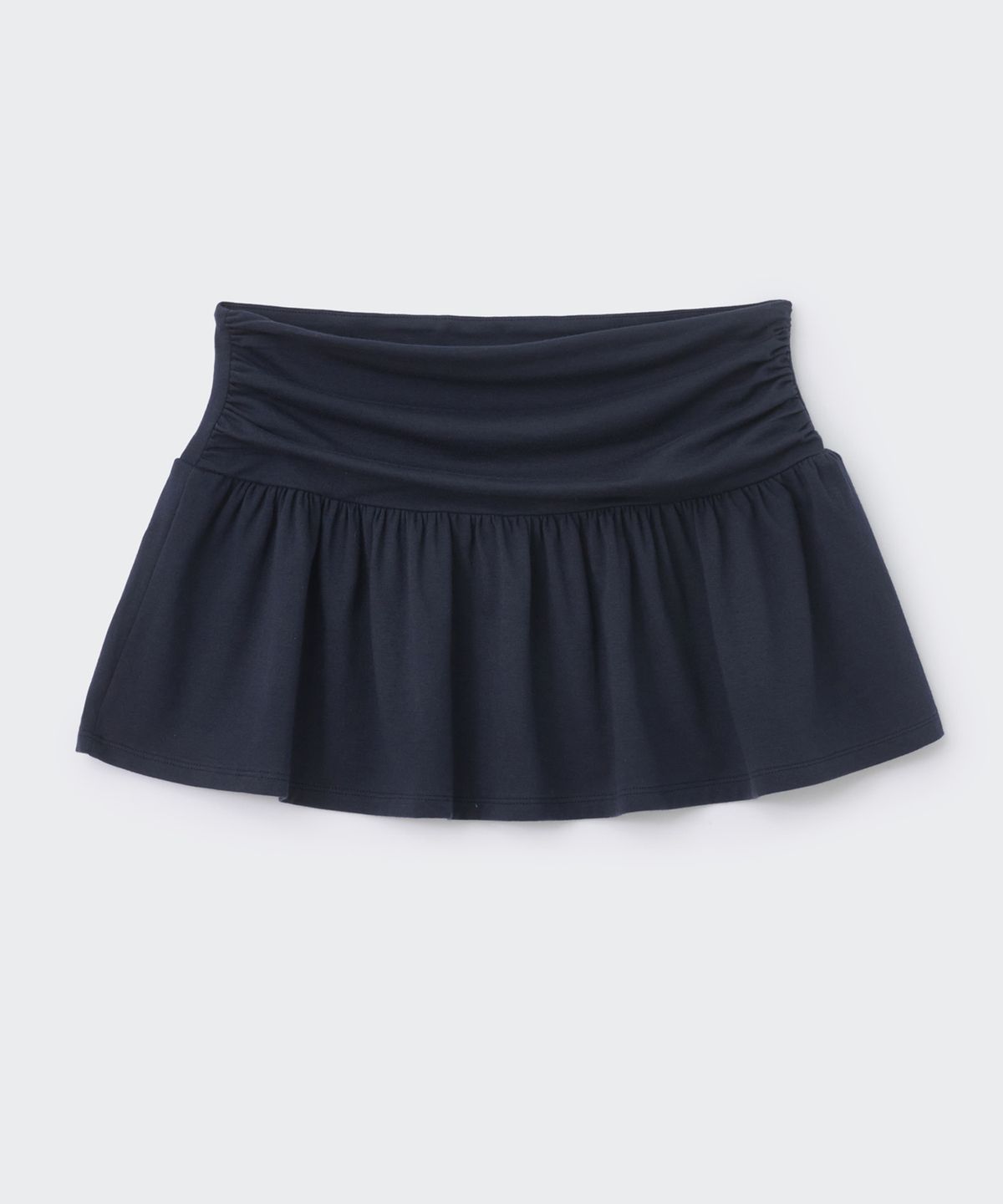 코스모스(COSMOSS) RUFFLE OVERLAY MINI SKIRT (NAVY)