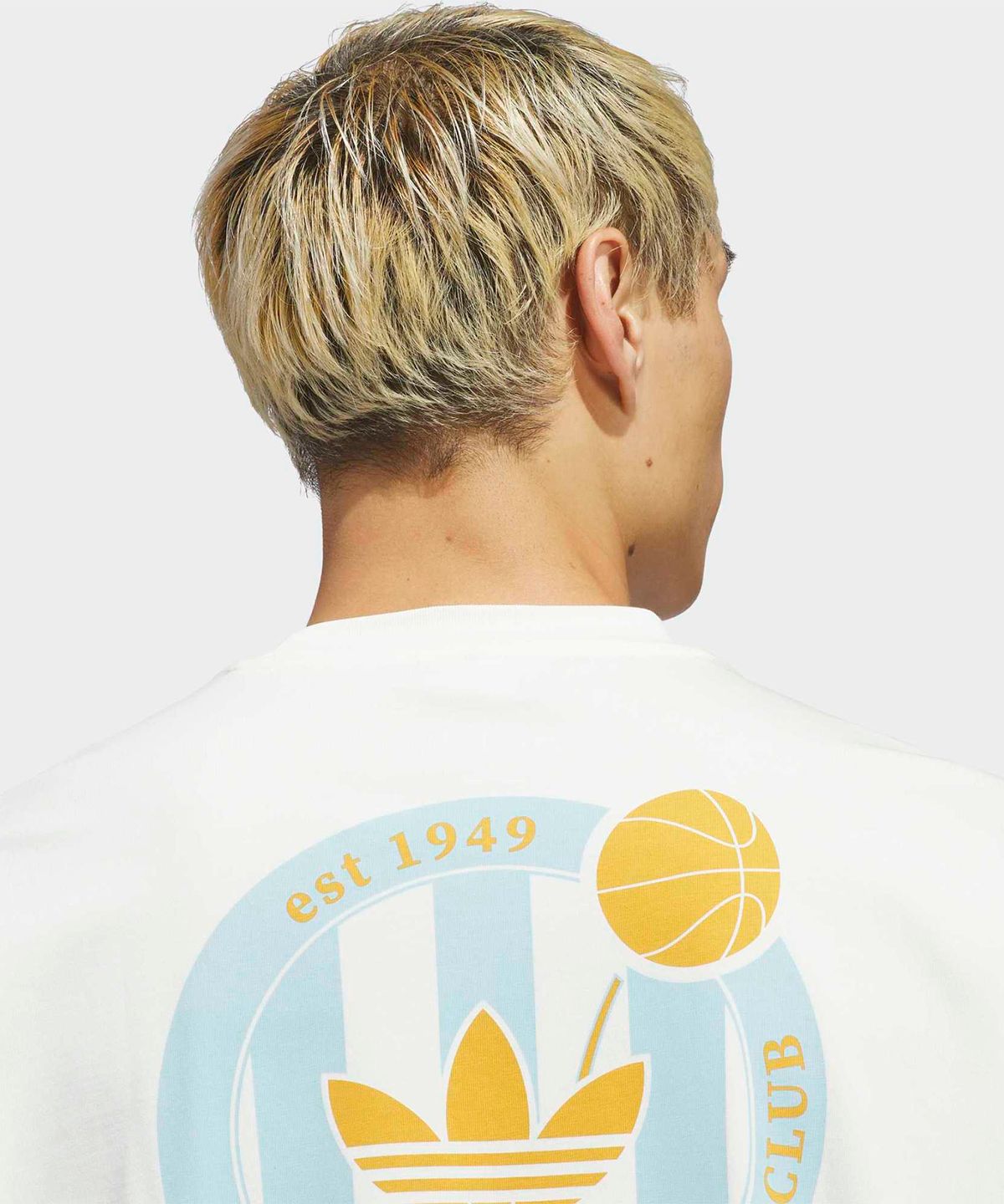 아디다스(ADIDAS) 바스켓볼 크레스트 티 - 화이트:아이스블루 / KD3613