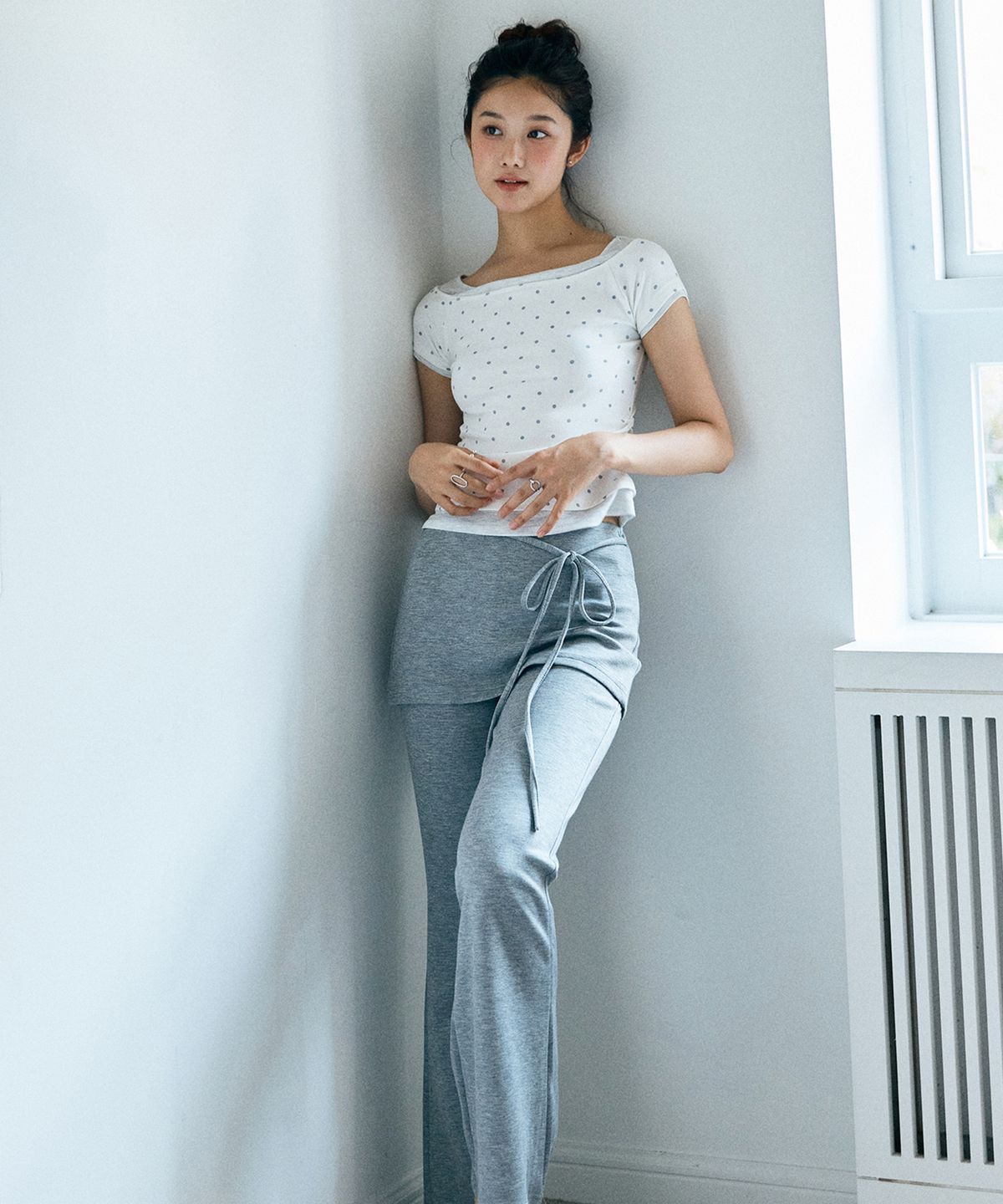 미쏘(MIXXO) 보트넥 레이어드 티셔츠 RE LWG40MS_MIWHWG71QA