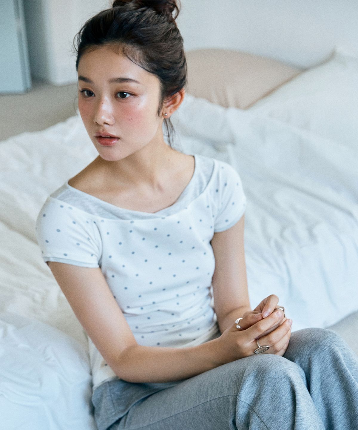 미쏘(MIXXO) 보트넥 레이어드 티셔츠 RE LWG40MS_MIWHWG71QA