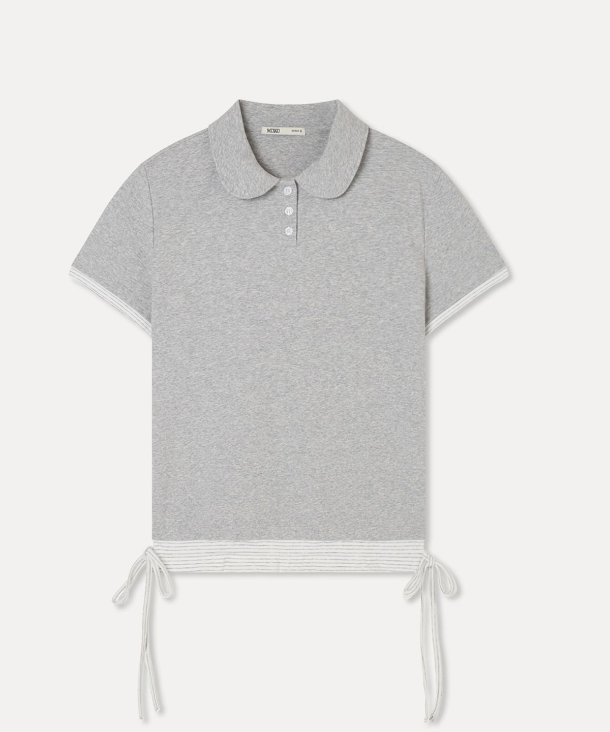 미쏘(MIXXO) 카라 스트라이프 배색 티셔츠 RE LWG35QA_MIWHWG56QA