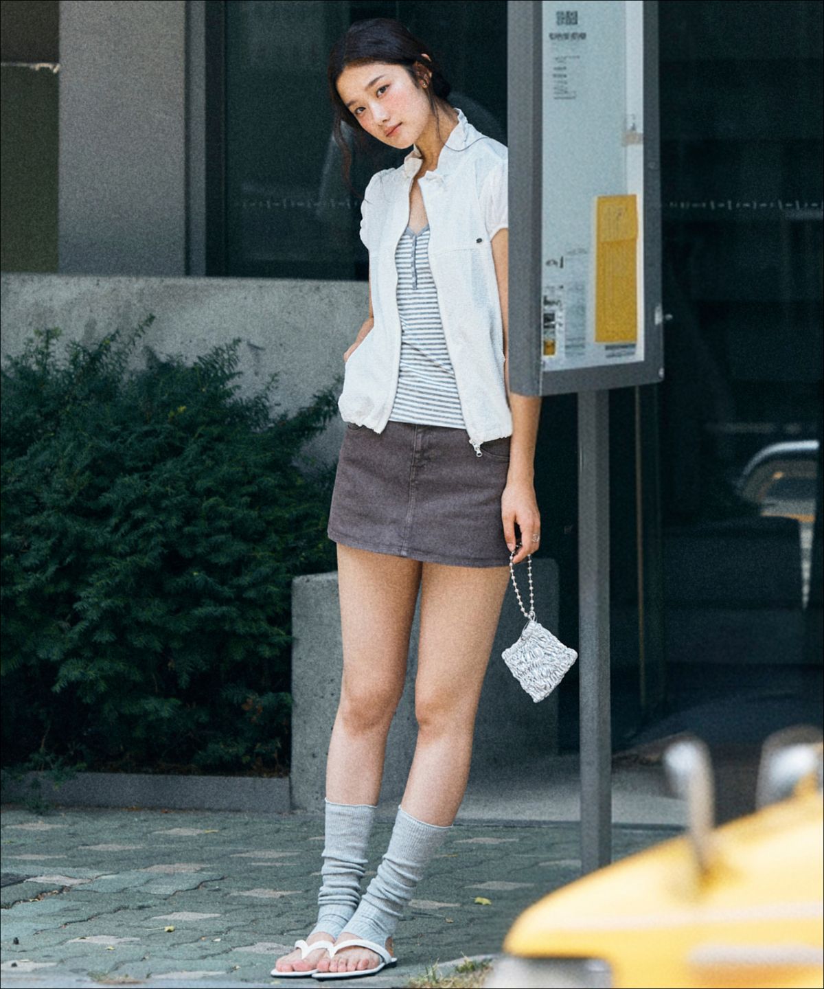 미쏘(MIXXO) 캡 소매 반팔 점퍼_MIWJJG711C