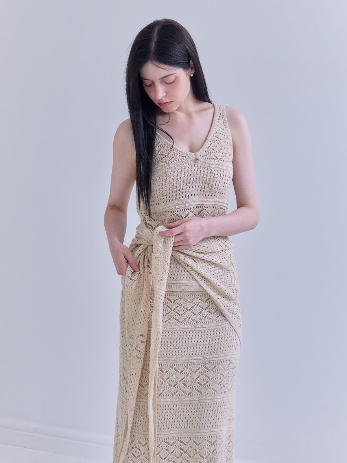메종르하르(MAISONLEHAR) 몰디브 SET (나시+스커트+커치프) 2color
