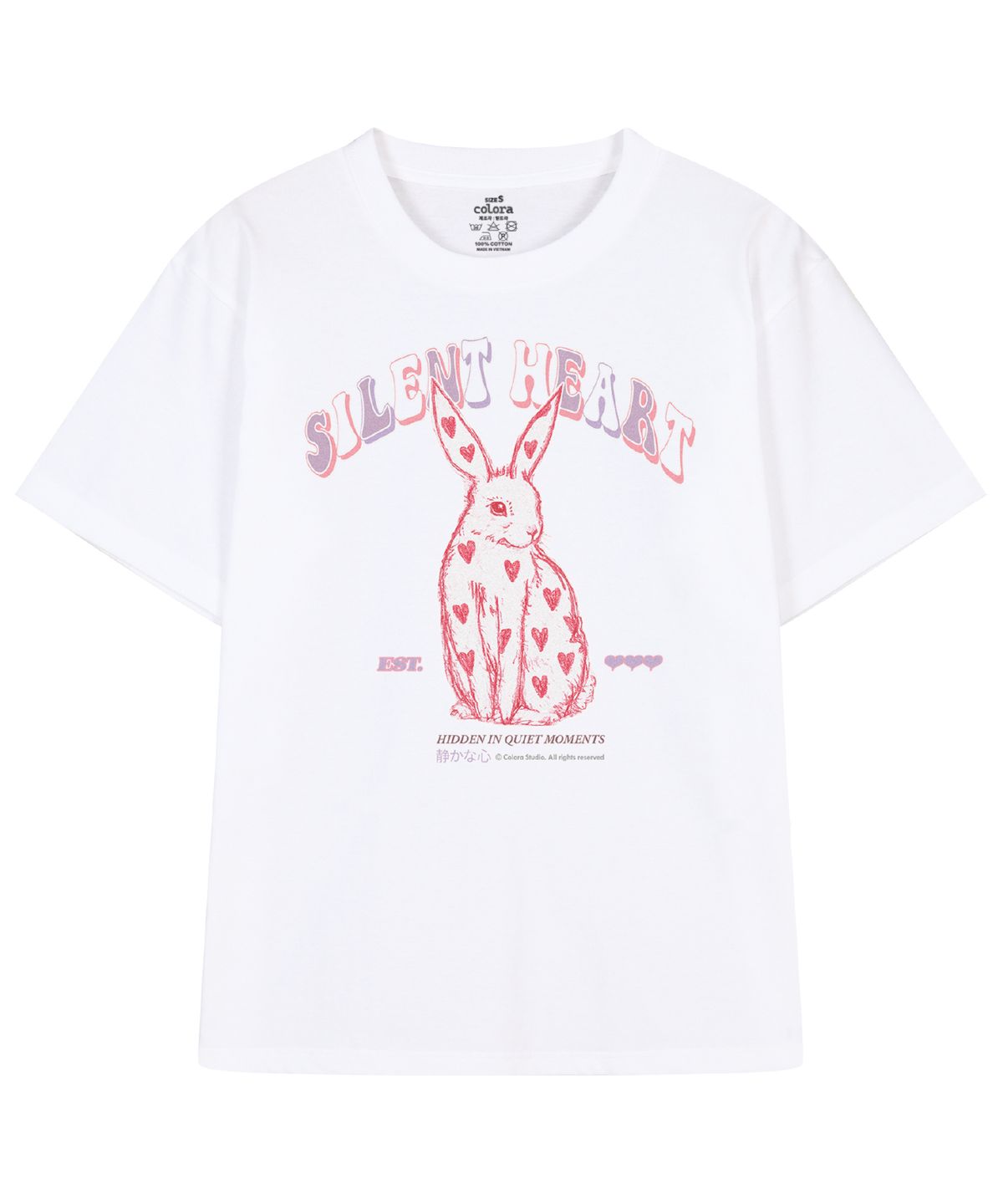 컬로라(COLORA) 사일런트 하트 반팔 티셔츠 (3color)