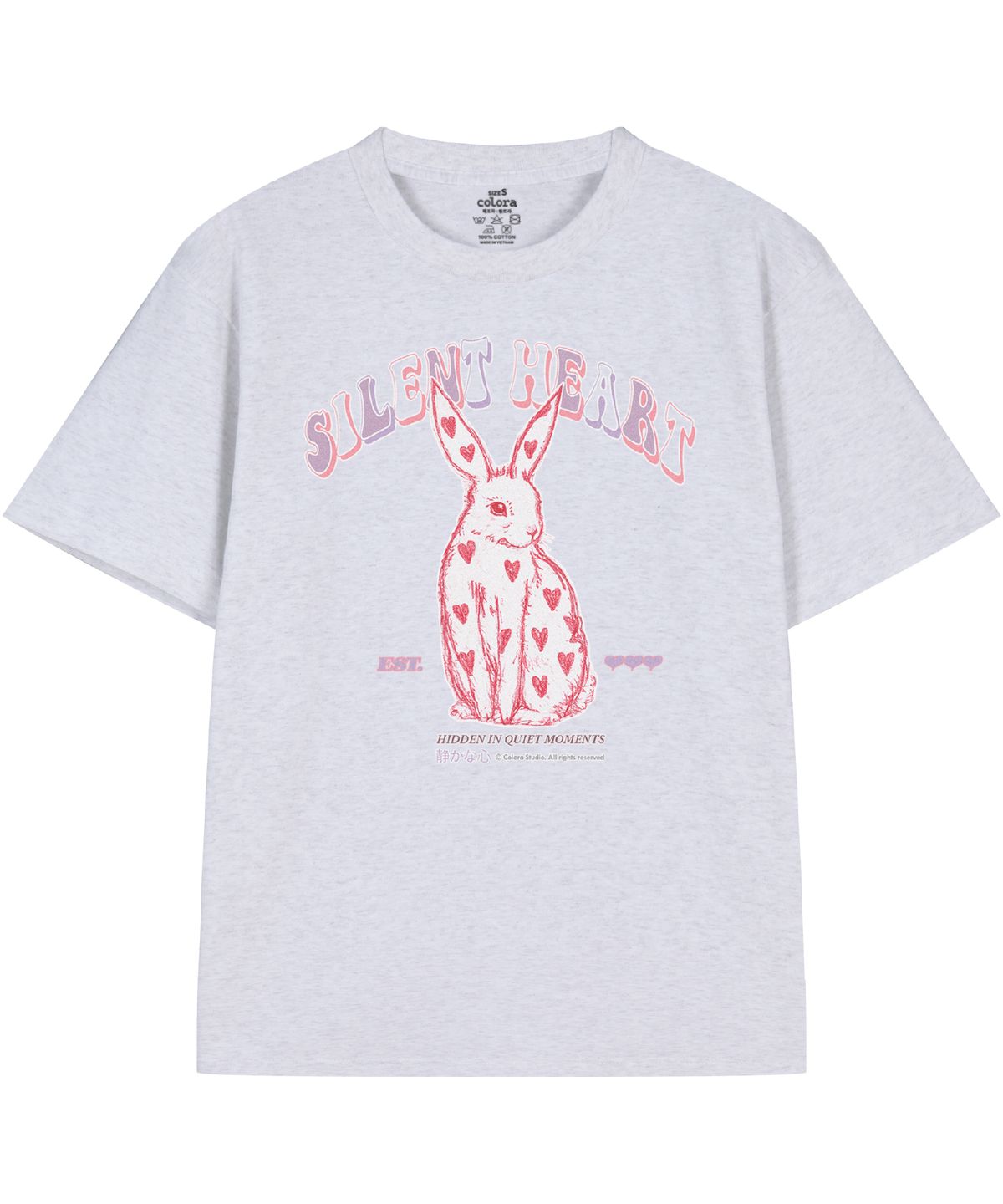 컬로라(COLORA) 사일런트 하트 반팔 티셔츠 (3color)