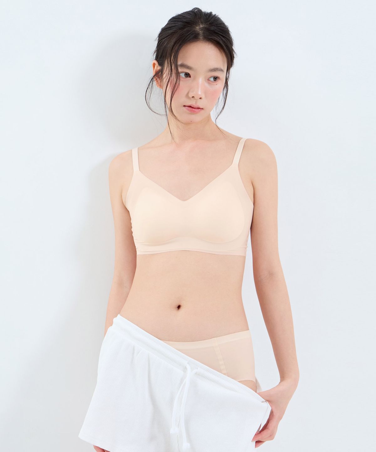 크로커다일 이너웨어(CROCODILE INNERWEAR) [3SET] 쿨라이트 실키핏 일체형 스트랩 브라팬티 세트