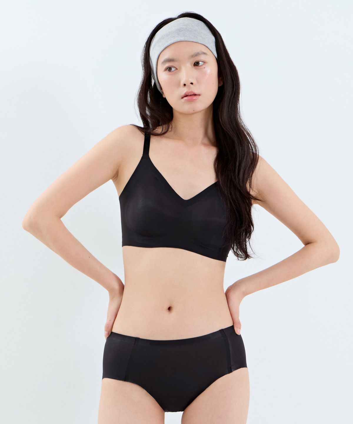 크로커다일 이너웨어(CROCODILE INNERWEAR) [3SET] 쿨라이트 실키핏 일체형 스트랩 브라팬티 세트