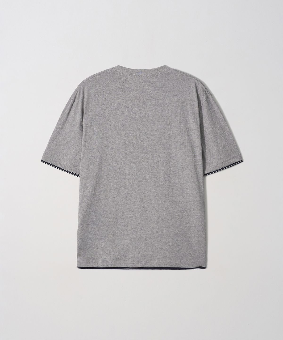 가먼츠팹(GARMENTS FAB) Hi Stripe Layered Tee (MELANGE GRAY)