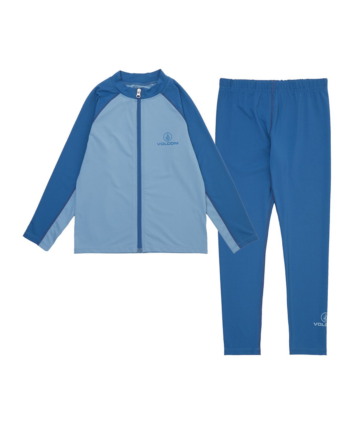 볼컴 키즈(VOLCOM KIDS) 배색 집업 래쉬가드 세트 D6M055
