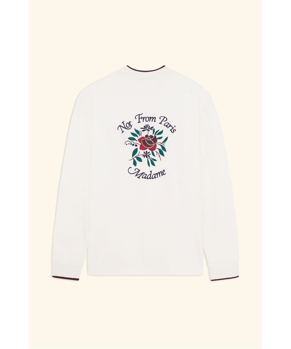 드롤드무슈(DROLE DE MONSIEUR) 로즈 슬로건 롱슬리브 티셔츠 T-Shirt Manches Longues Slogan Rose D0TBS26200WHM