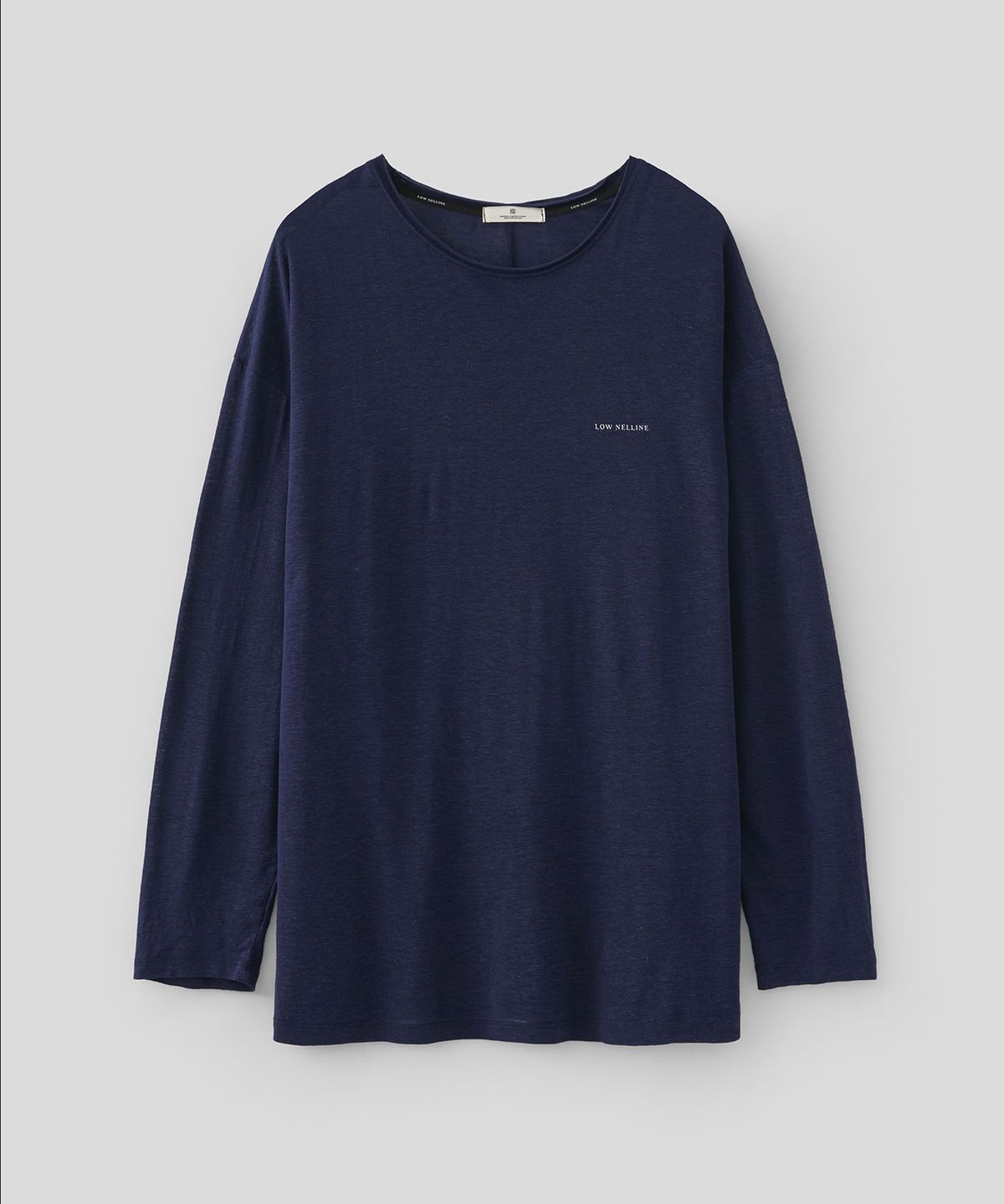 로우넬라인(LOW NELLINE) PARASOL LINEN WASHING T-SHIRT_ NAVY