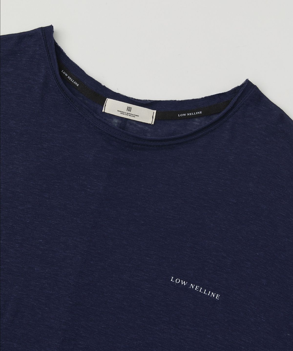 로우넬라인(LOW NELLINE) PARASOL LINEN WASHING T-SHIRT_ NAVY