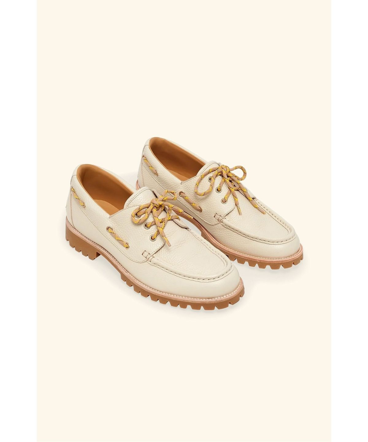 드롤드무슈(DROLE DE MONSIEUR) 소가죽 보트 슈즈 Chaussure Bateau 0D1AM26900WHM