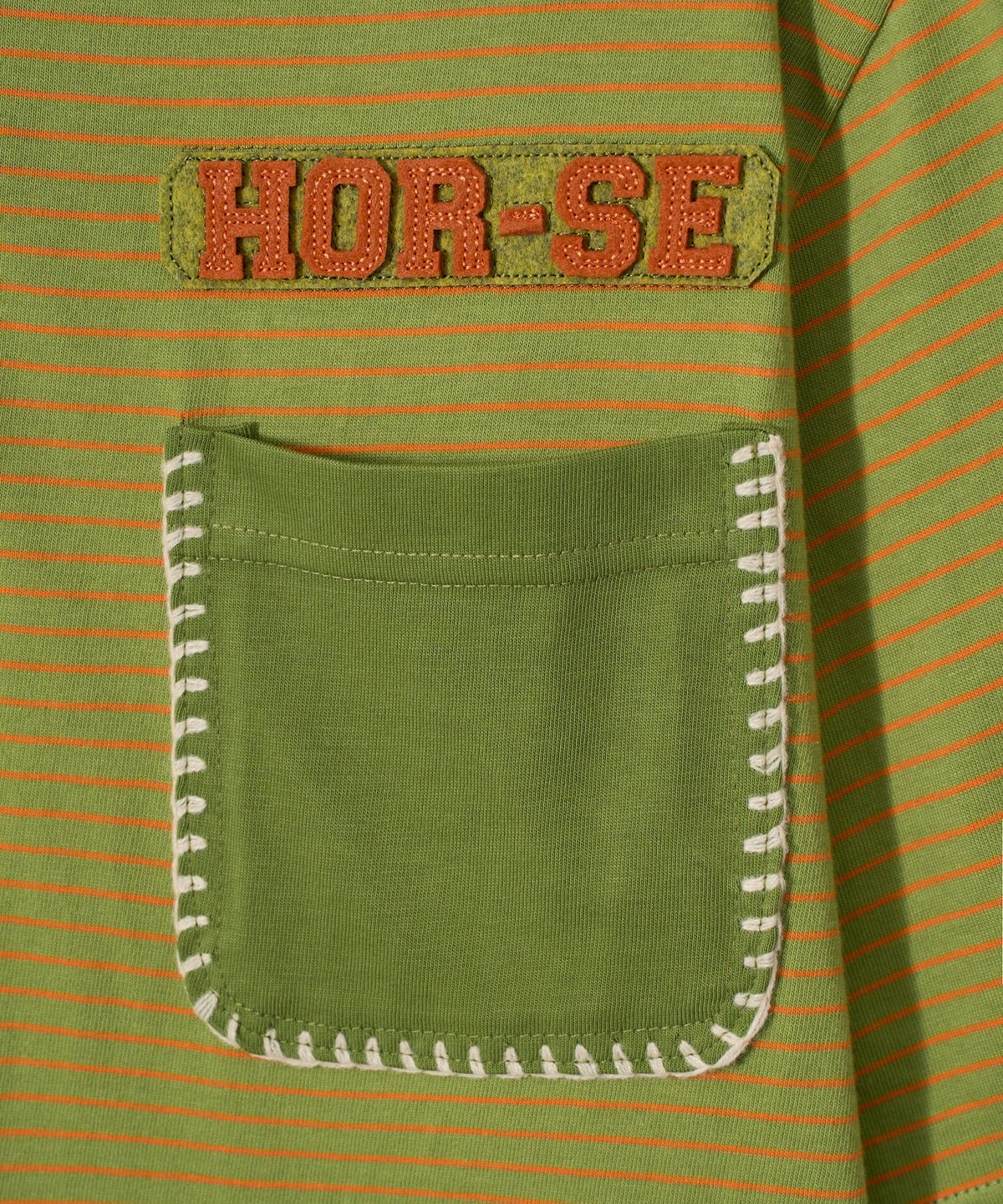 가먼츠팹(GARMENTS FAB) Blanket Stitch Stripe Polo Tee (OLIVE)