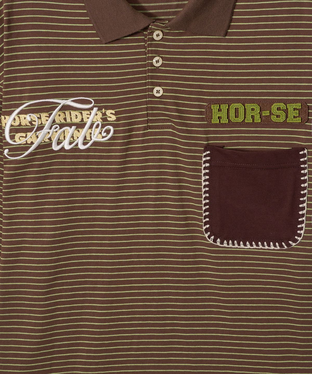 가먼츠팹(GARMENTS FAB) Blanket Stitch Stripe Polo Tee (BROWN)