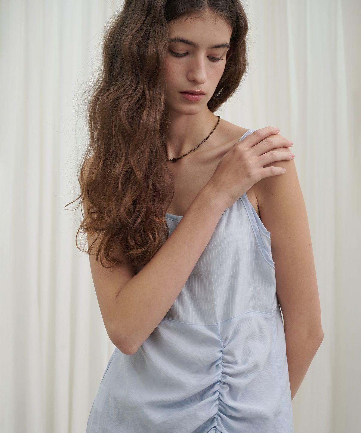 마롯(MARROT) Sheer Striped Slip Dress_Skyblue