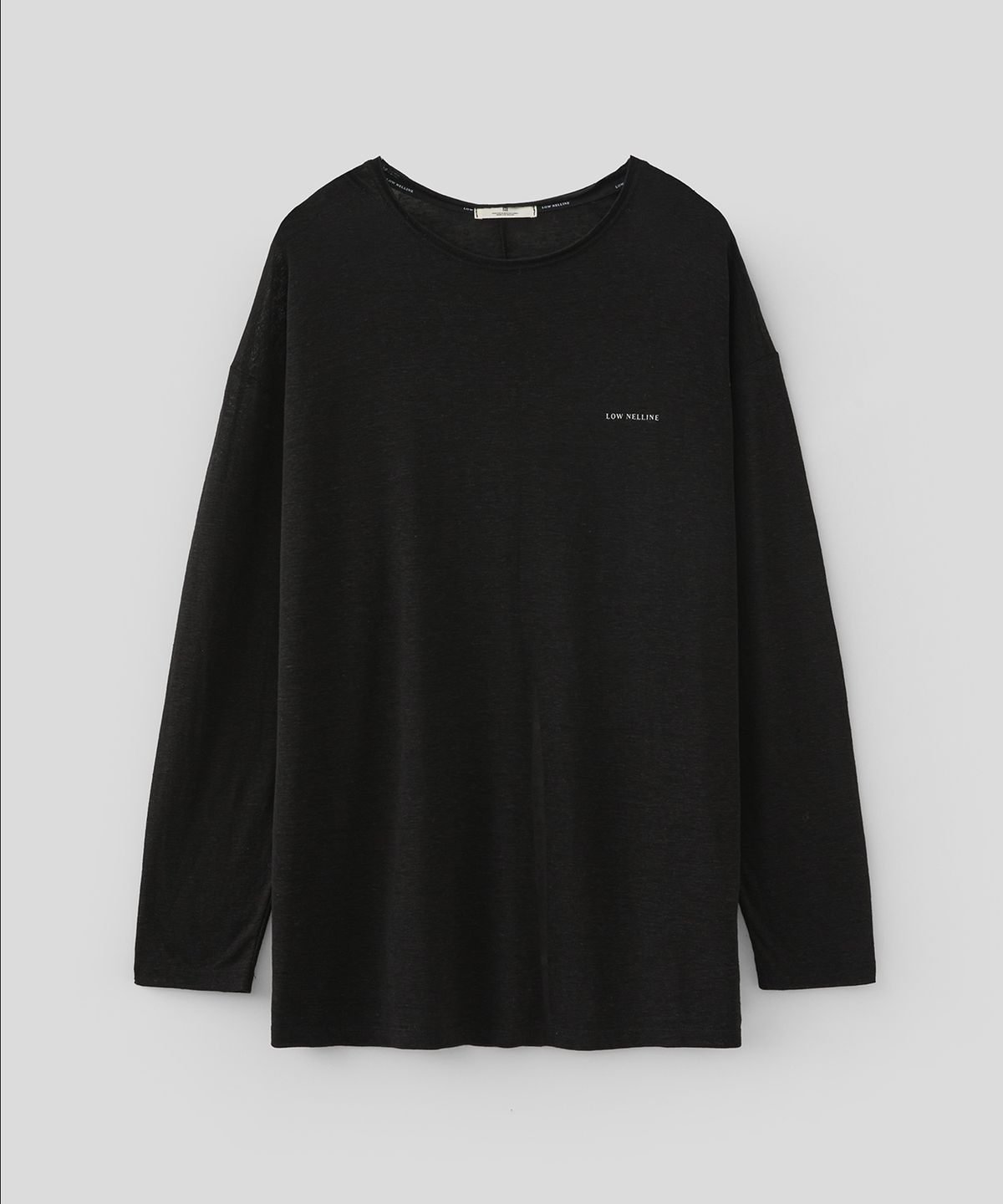 로우넬라인(LOW NELLINE) PARASOL LINEN WASHING T-SHIRT_ BLACK