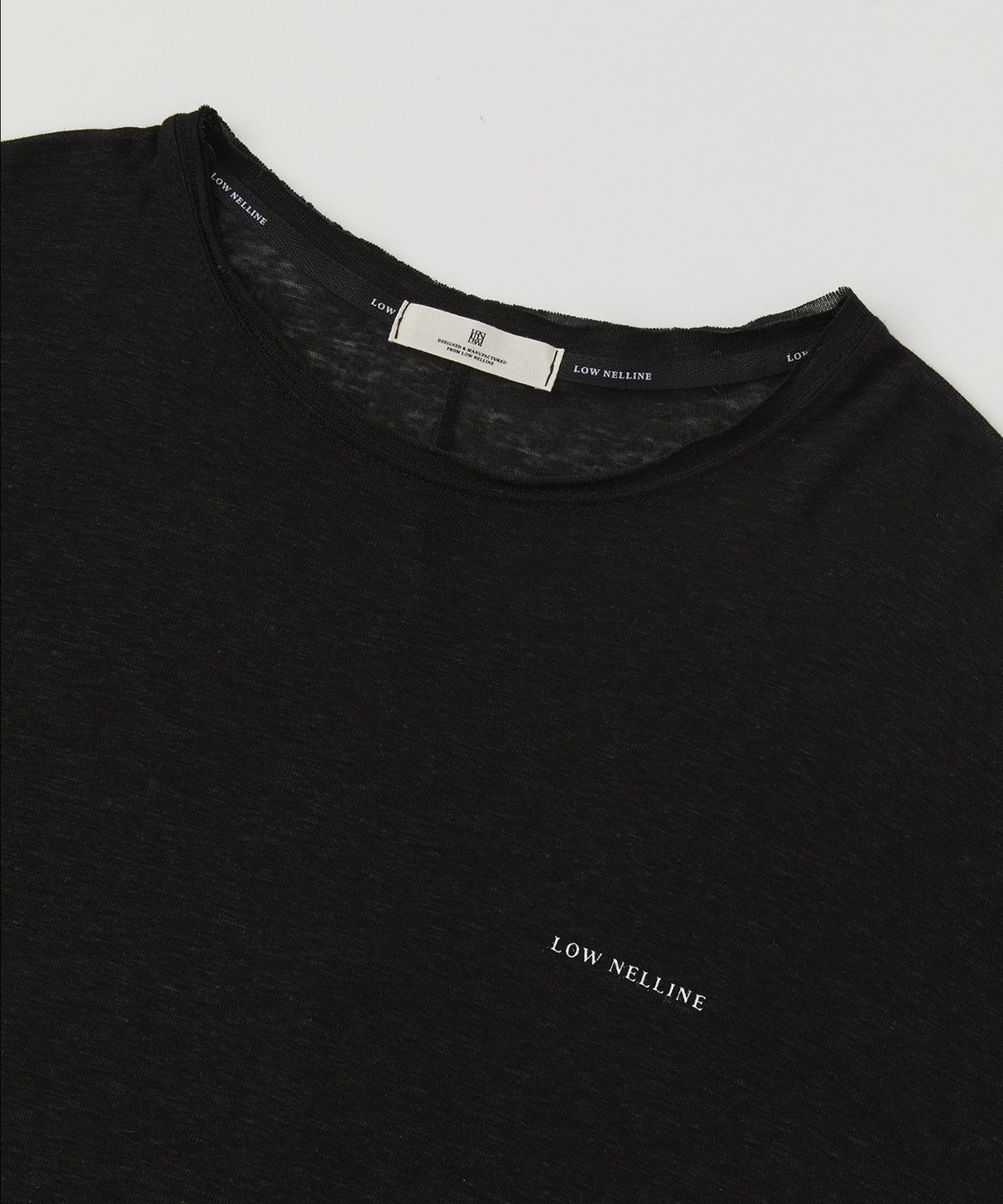 로우넬라인(LOW NELLINE) PARASOL LINEN WASHING T-SHIRT_ BLACK