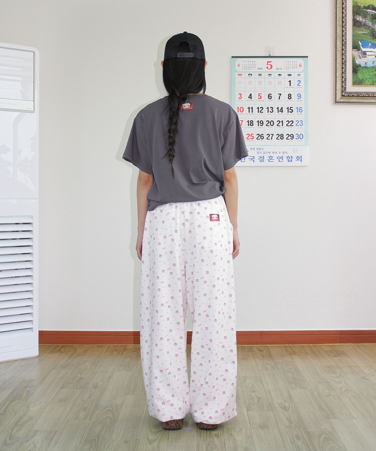 론론(RONRON) BETTY BOOP RIBBON BASIC FIT T SHIRT CHARCOAL