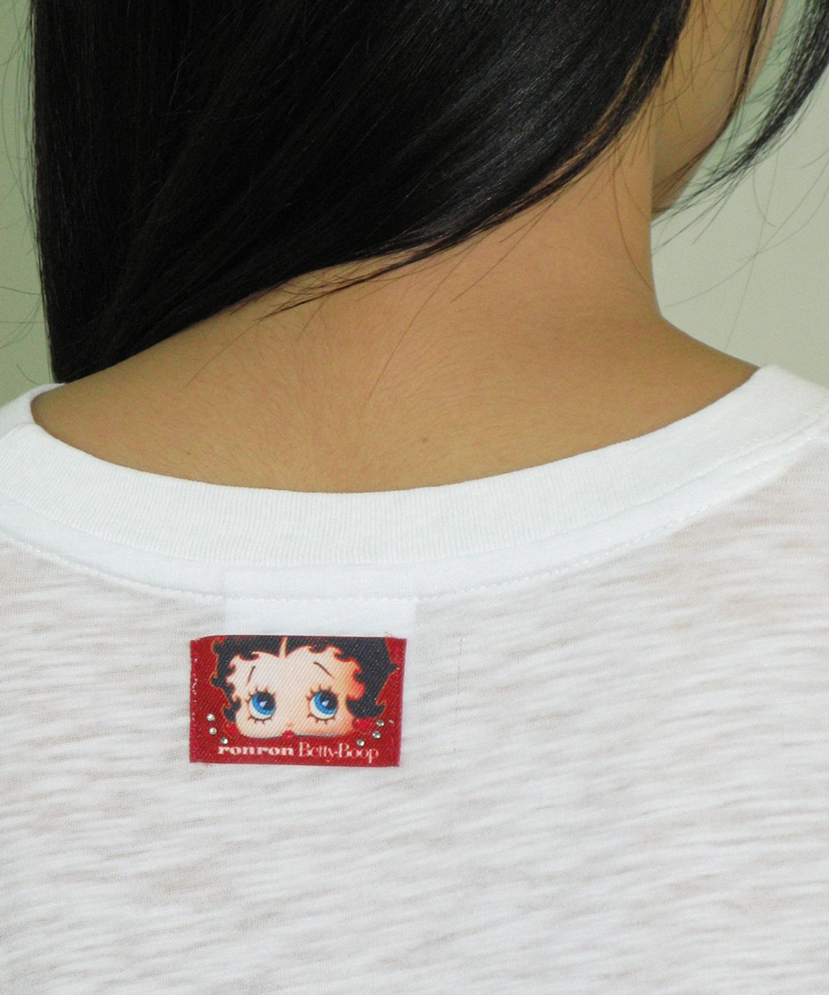 론론(RONRON) BETTY BOOP FAIRY SLUB BASIC FIT T SHIRT WHITE