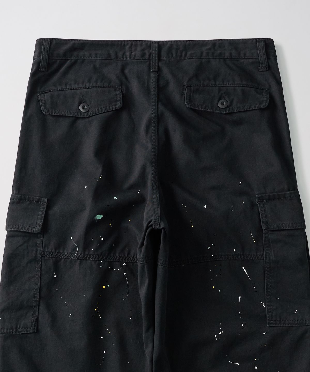 가먼츠팹(GARMENTS FAB) Washed Cargo Painted Pants (BLACK)