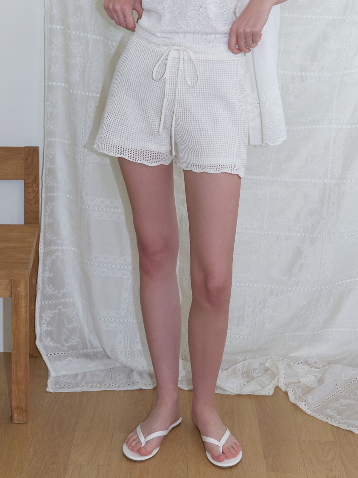 리엘(RE L) Sloe knit shorts (ivory)