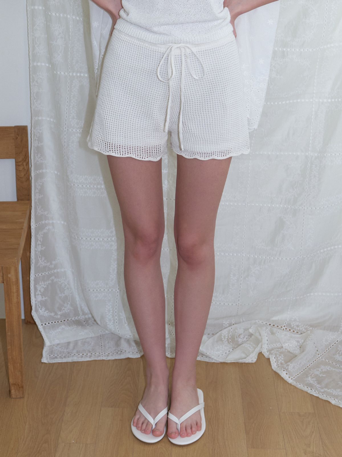 리엘(RE L) Sloe knit shorts (ivory)