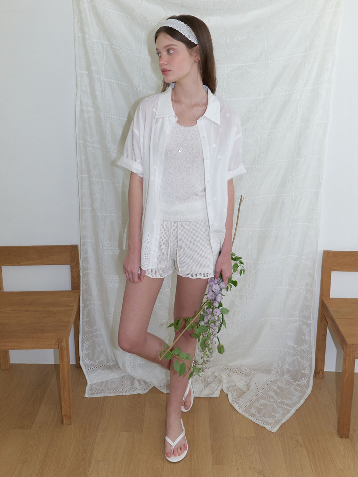리엘(RE L) Sloe knit shorts (ivory)