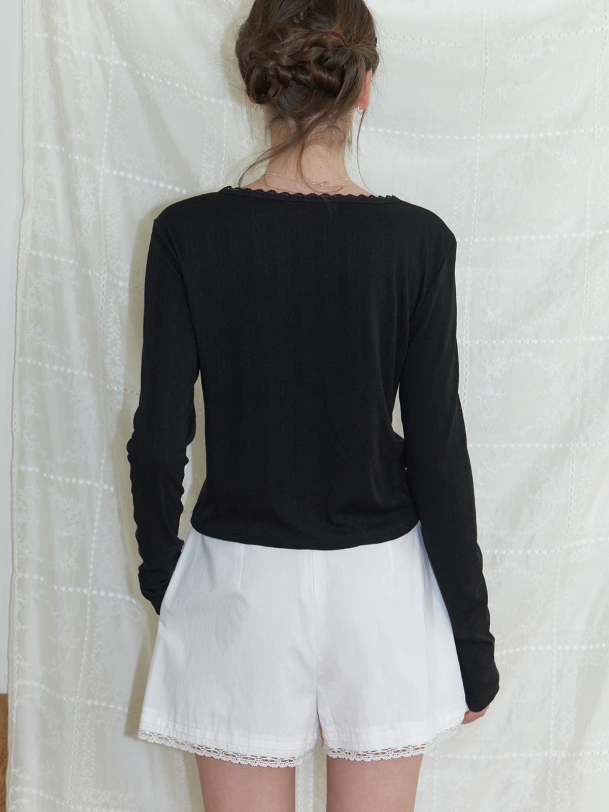 리엘(RE L) Lon lace shorts (white)