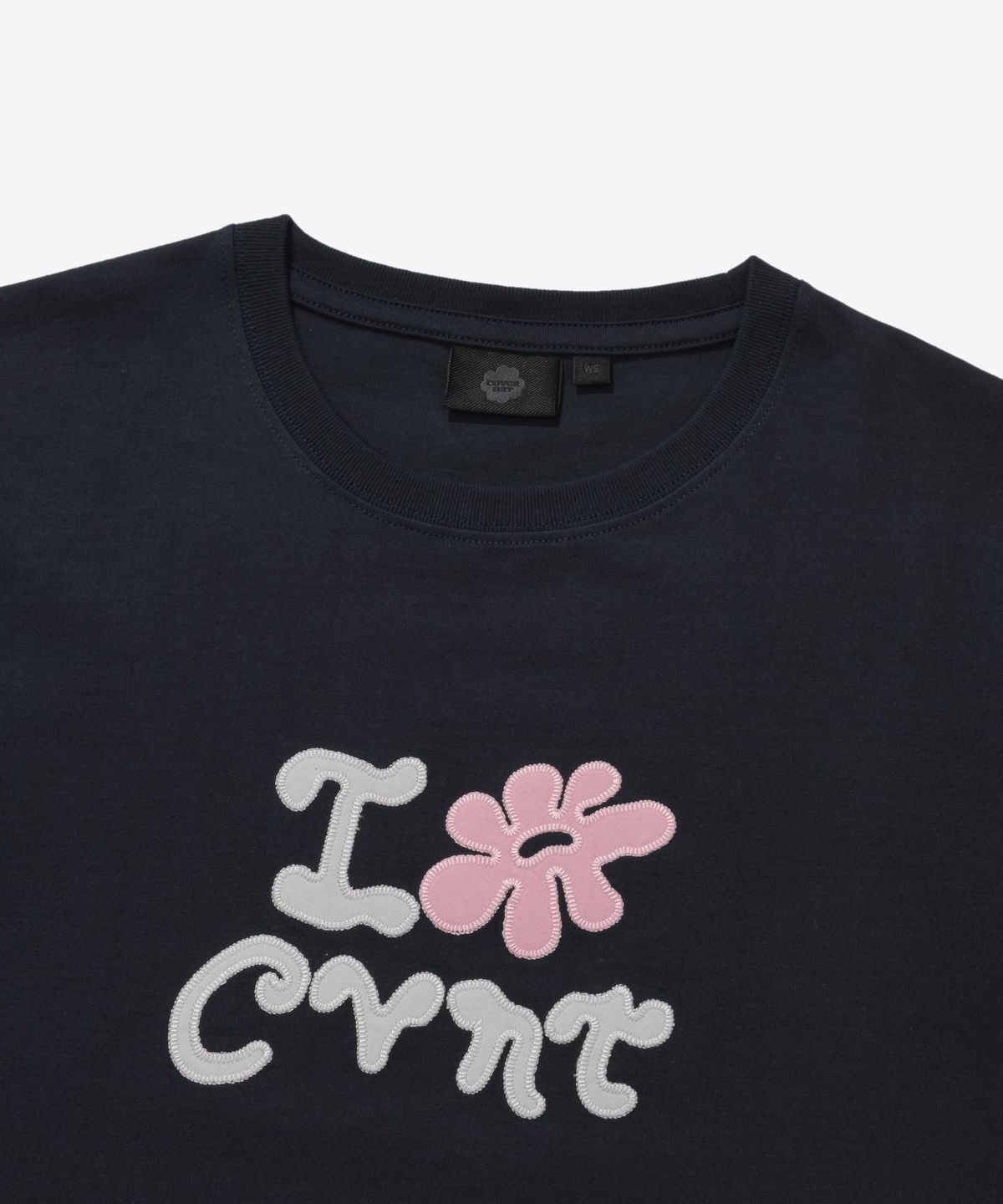 커버낫 우먼(COVERNAT WOMAN) 우먼 CVNT 클로버 티셔츠 네이비