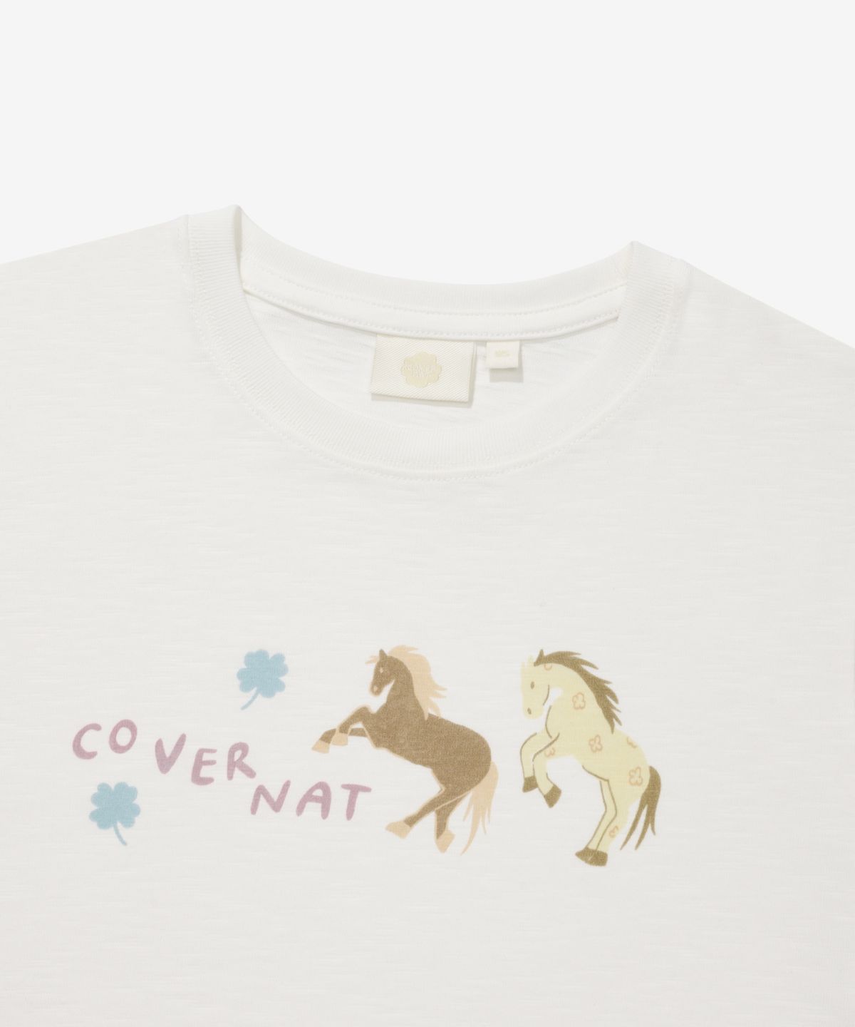 커버낫 우먼(COVERNAT WOMAN) 우먼 트윈 포니 티셔츠 화이트