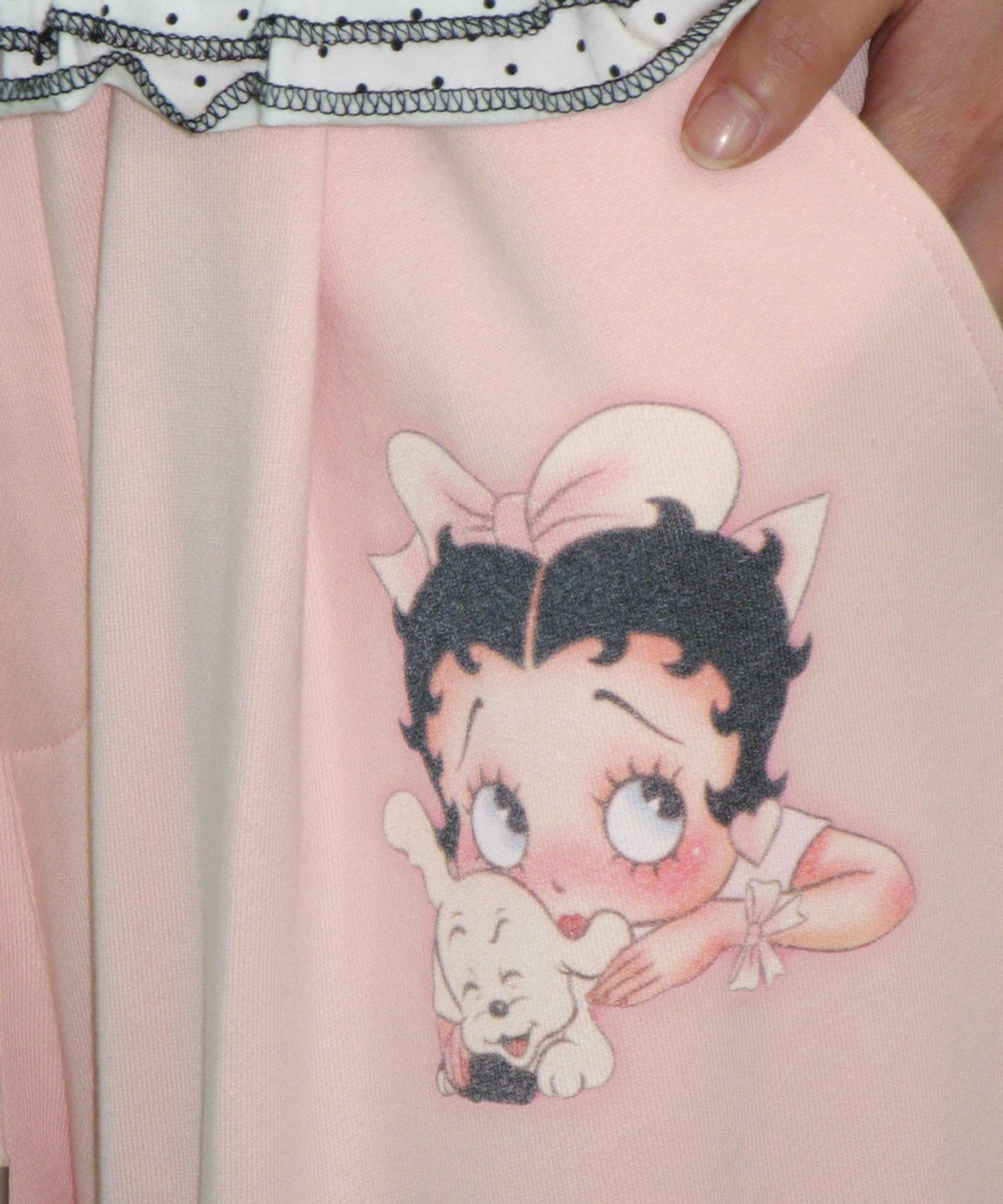 론론(RONRON) BETTY BOOP LETTERING SWEAT JOGGER PANTS SOFT PINK