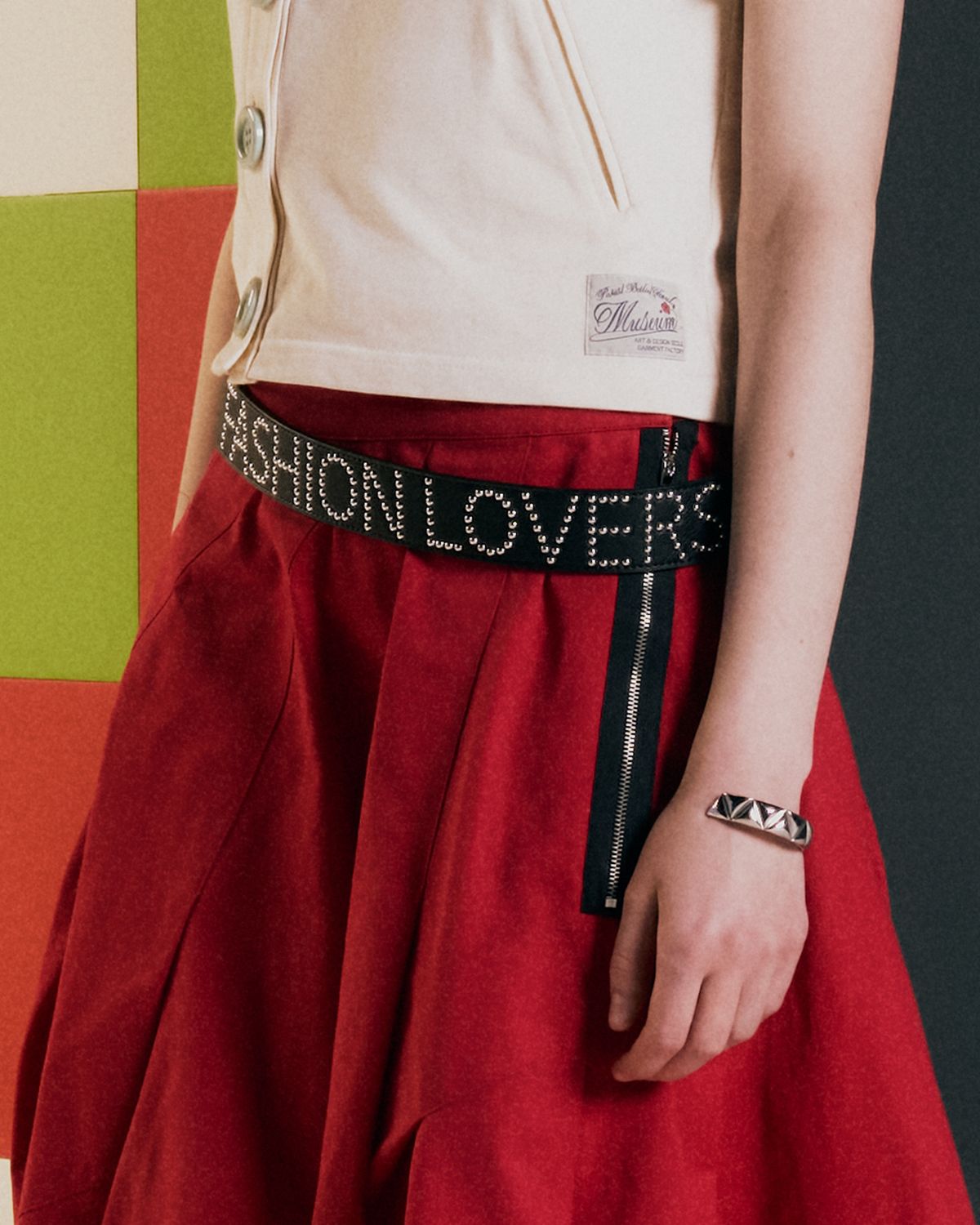 더뮤지엄비지터(THEMUSEUMVISITOR) FASHION LOVERS LEATHER BELT (RED)
