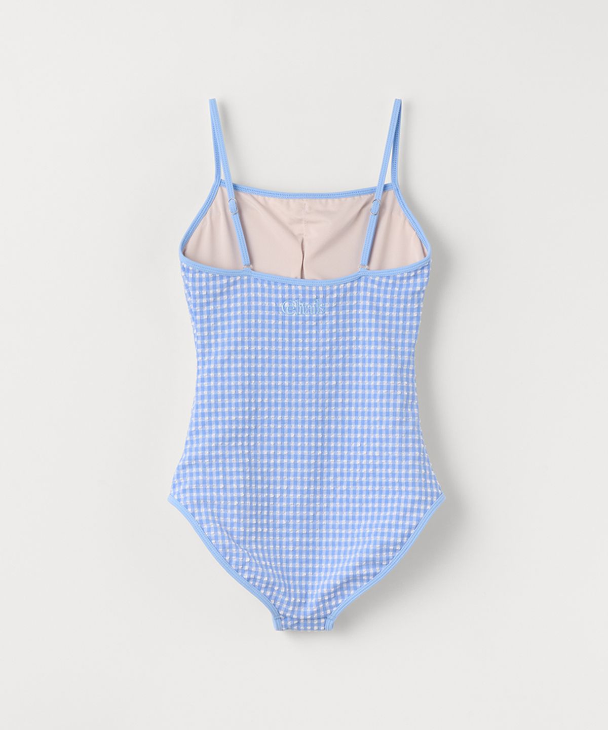 셀리테일즈(CELITAILS) CHECK ROSE MONOKINI SWIM_SKY BLUE