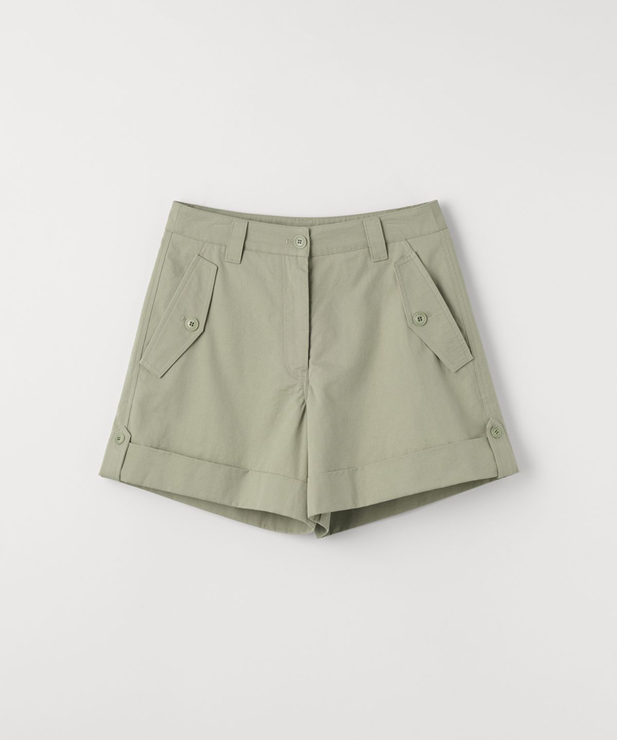 셀리테일즈(CELITAILS) TURN UP COTTON SHORTS_KHAKI