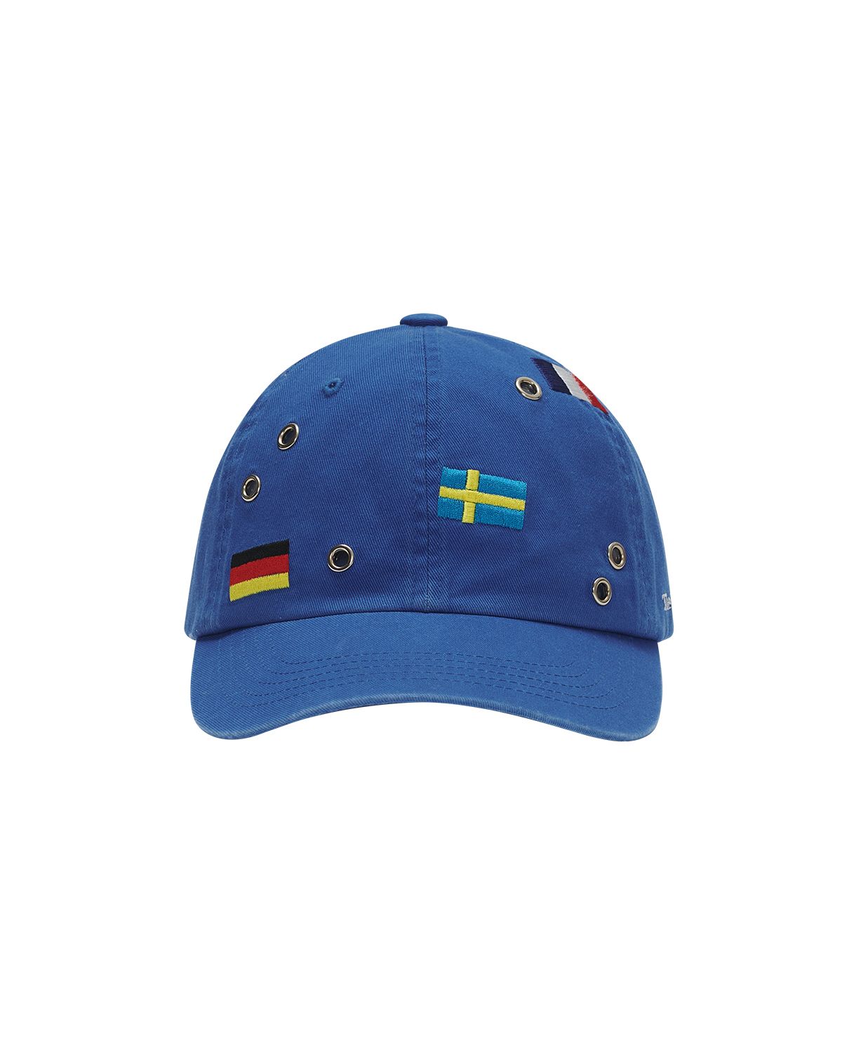 더뮤지엄비지터(THEMUSEUMVISITOR) FLAG EYELET BALL CAP (BLUE)